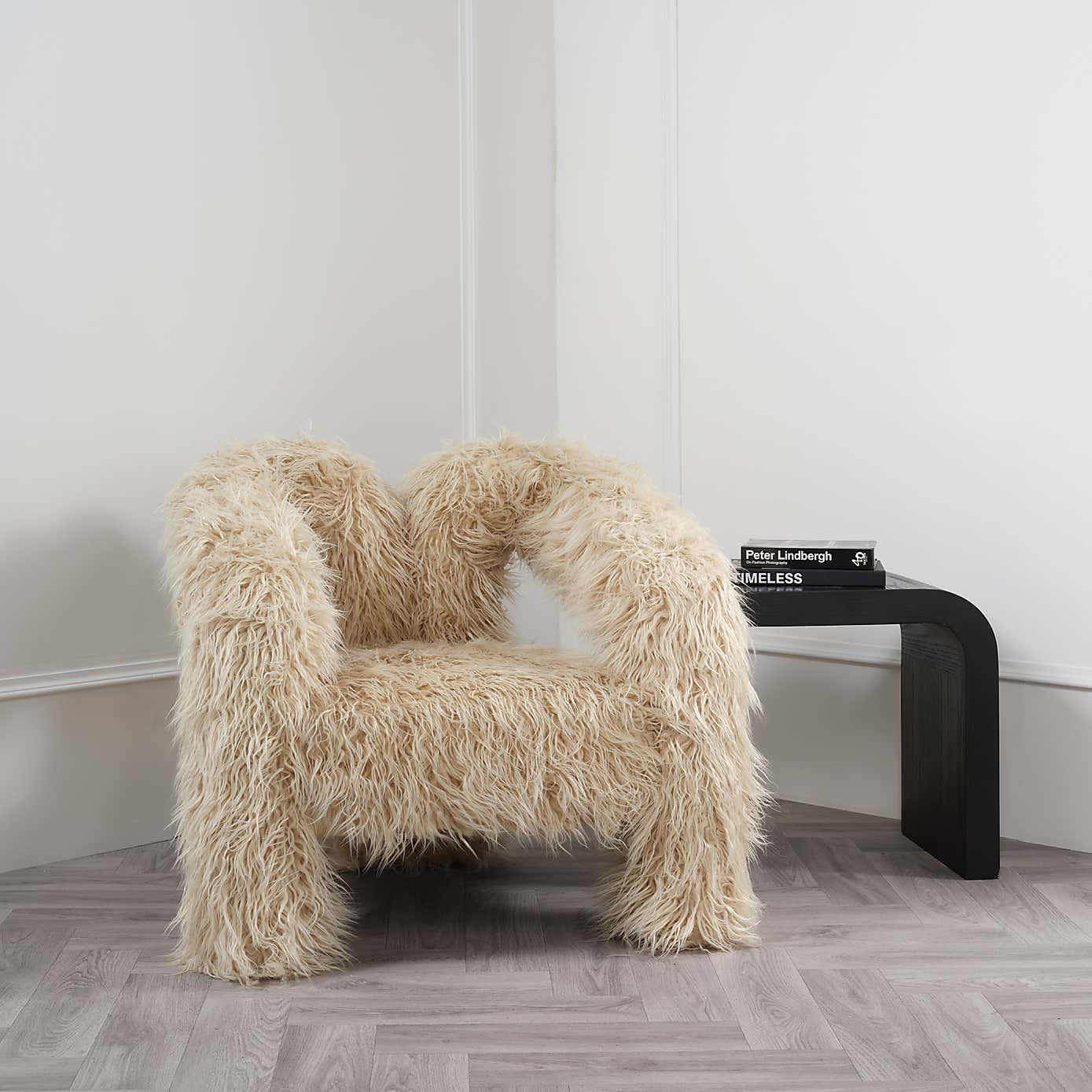 Freyja Ivory Faux Fur Occasional Armchair