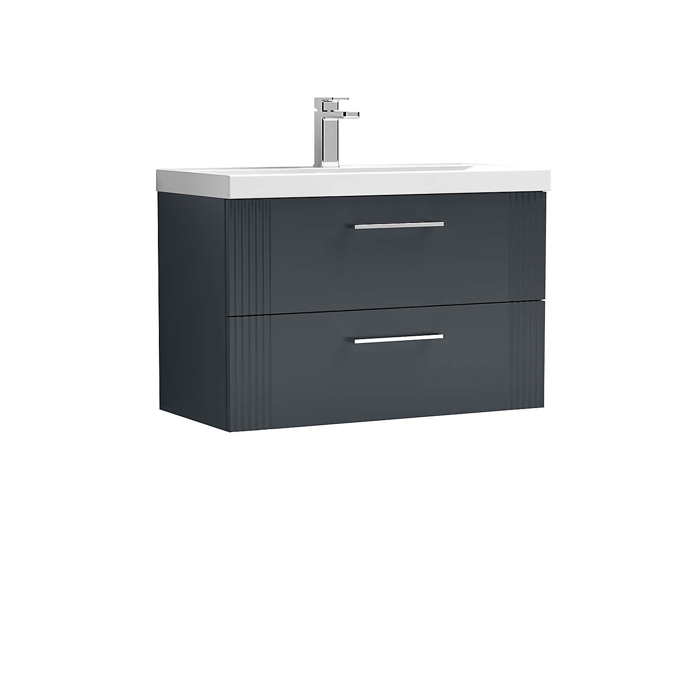 Deco Wall Mounted 2 Drawer Vanity Unit with Basin