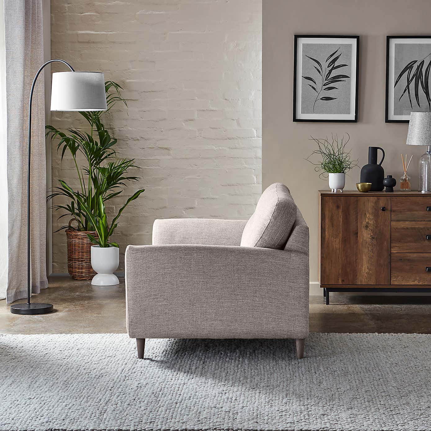 Sven Tonal Weave 3 Seater Sofa