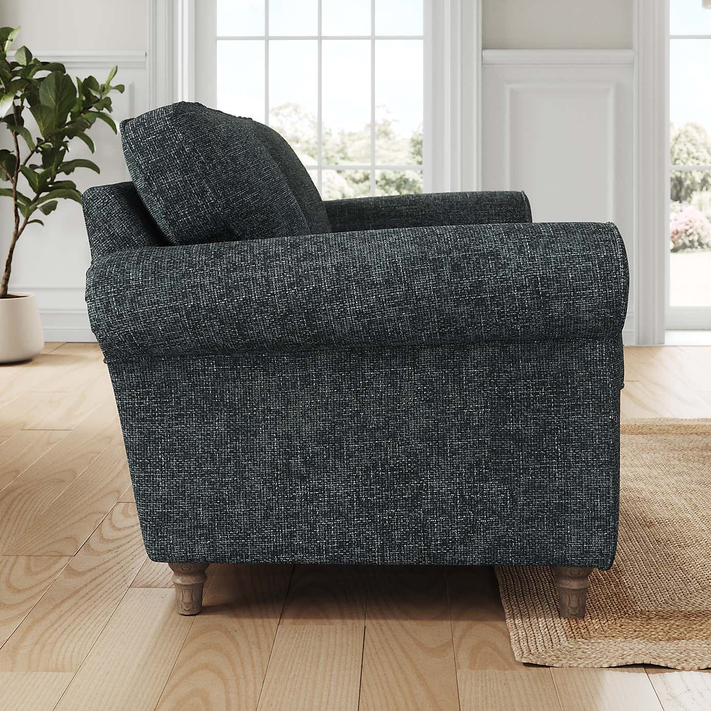 Flori 4 Seater Sofa, Chunky Chenille