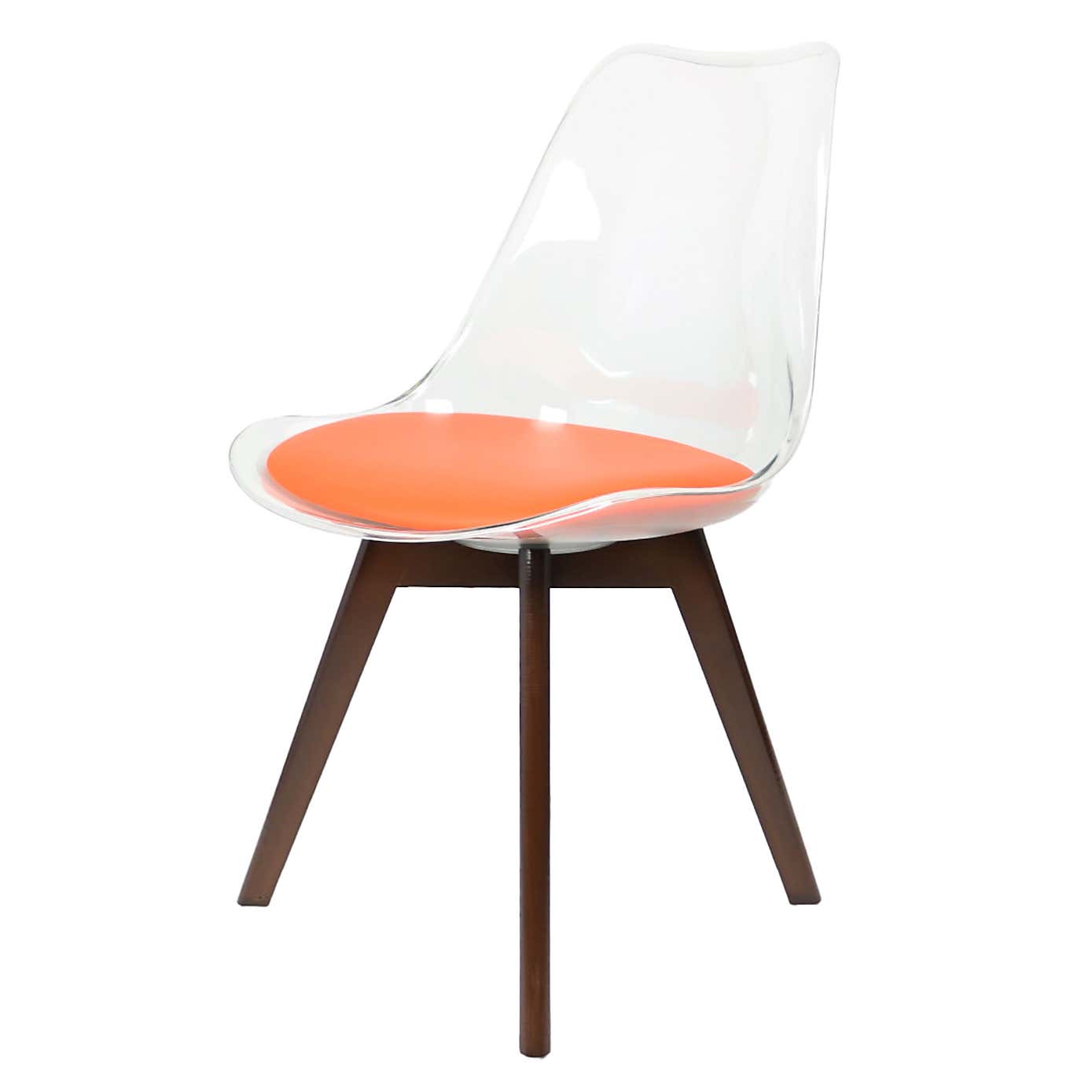 Fusion Living Soho Clear Plastic Dining Chair with Squared Legs