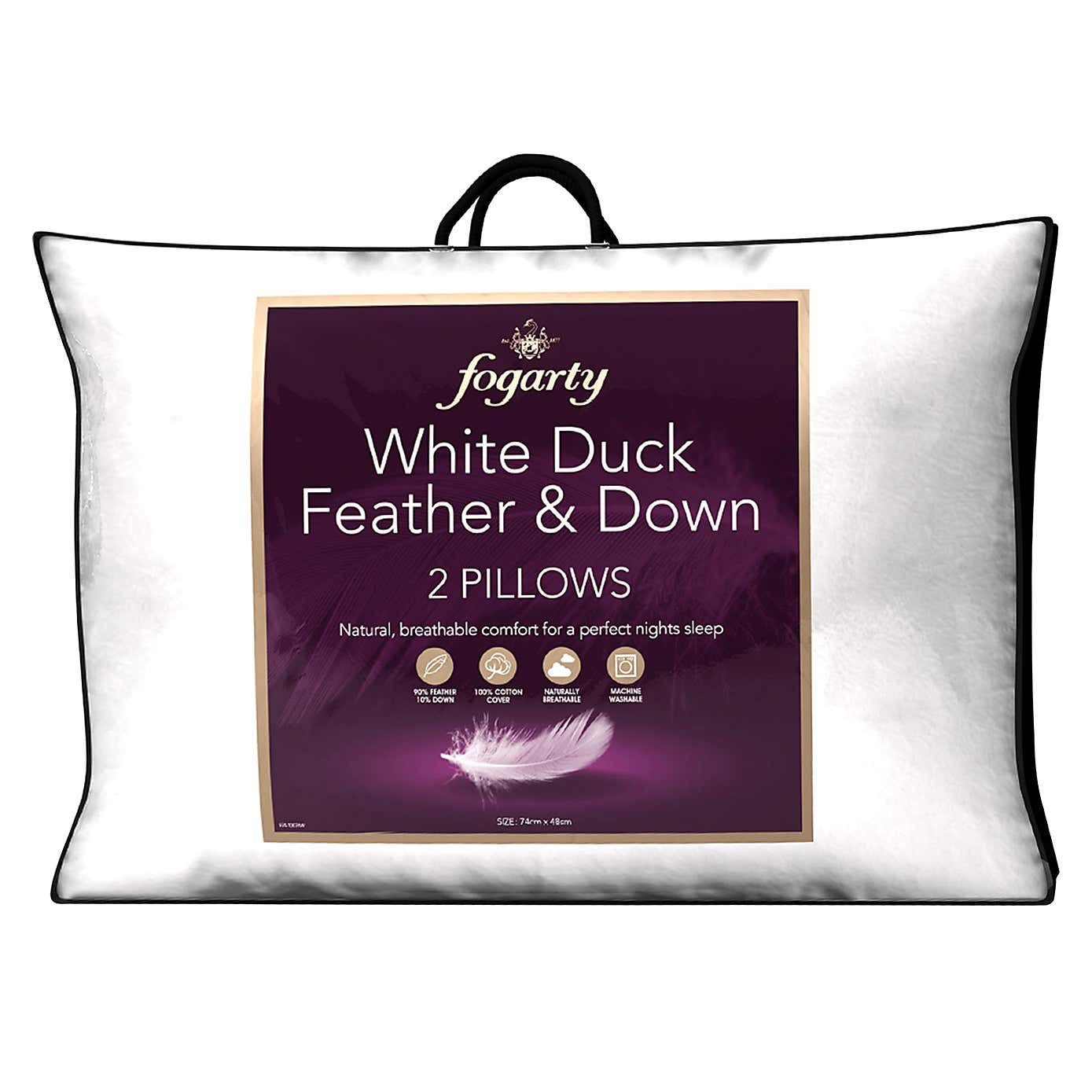 Fogarty Duck Feather and Down Medium-Support Pillow Pair