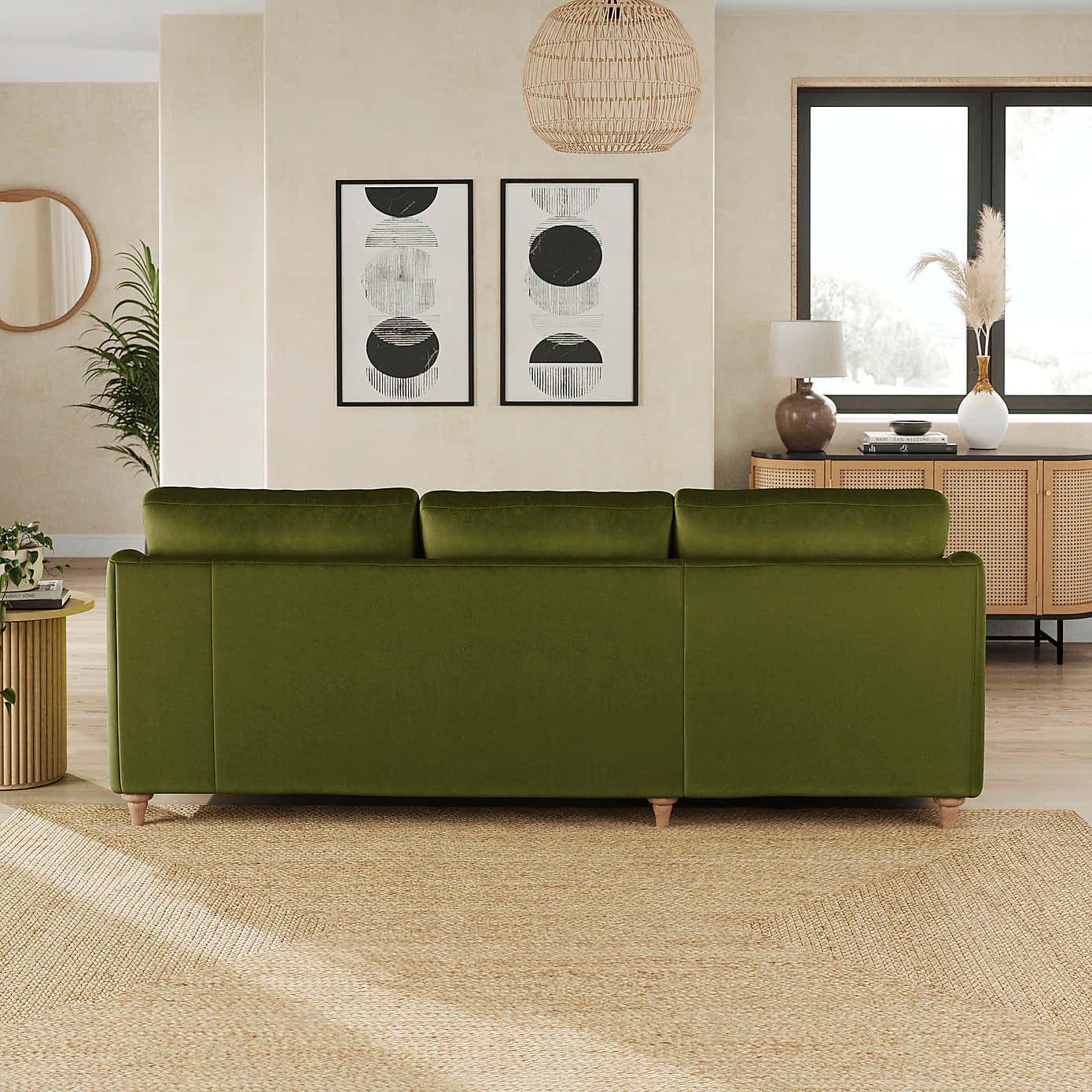 Hattie Matte Plush Velvet Corner Chaise Sofa