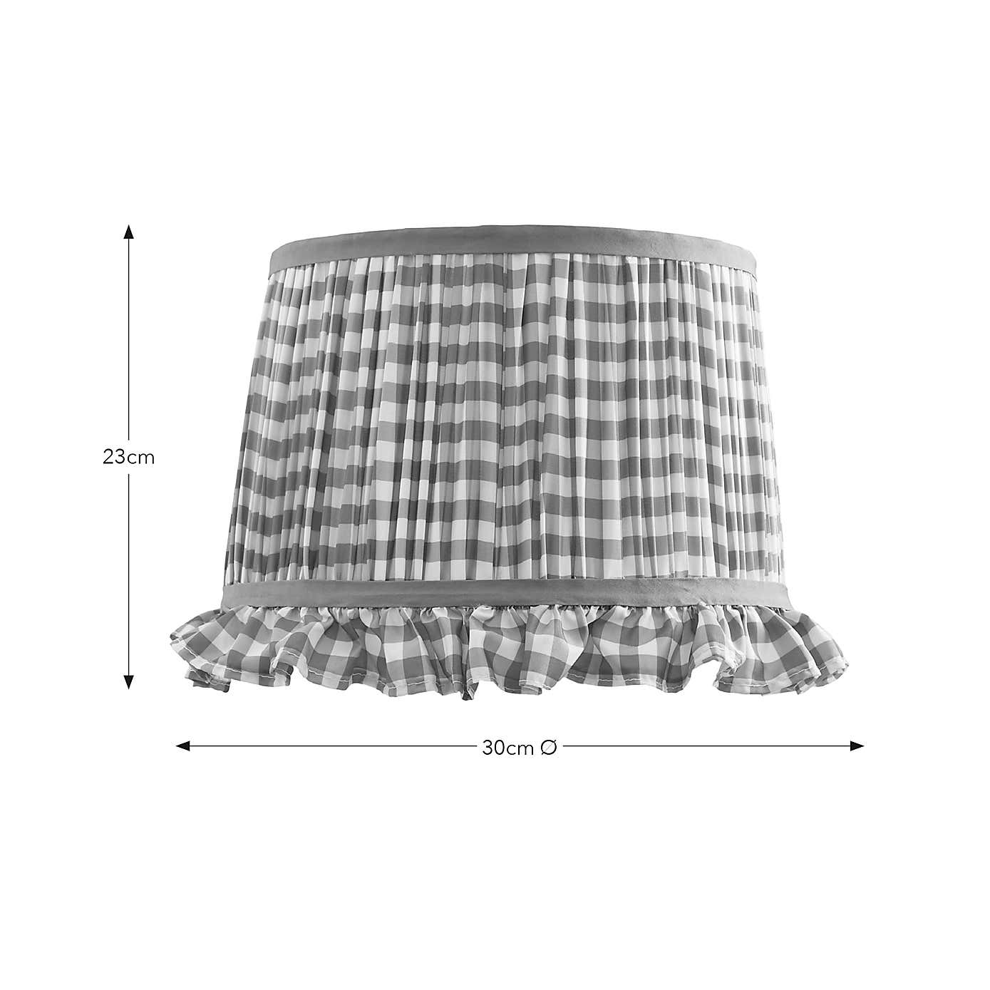 Carys Frilled Gingham Drum Lamp Shade