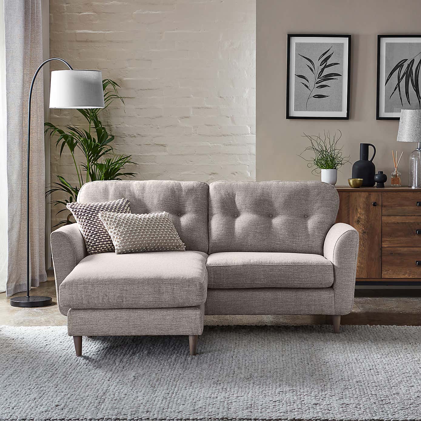 Sven Tonal Weave Corner Chaise Sofa