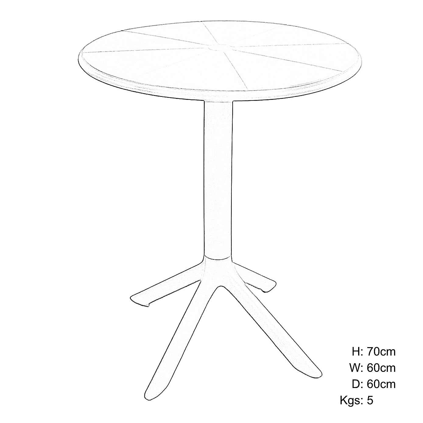 Modura Anders Round Bistro Table with 2 Mia Bistro Chairs