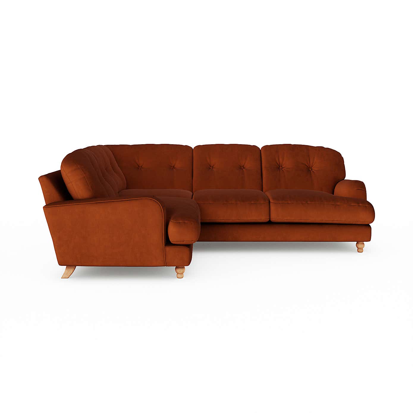 Martha Matte Plush Velvet Full Corner Sofa