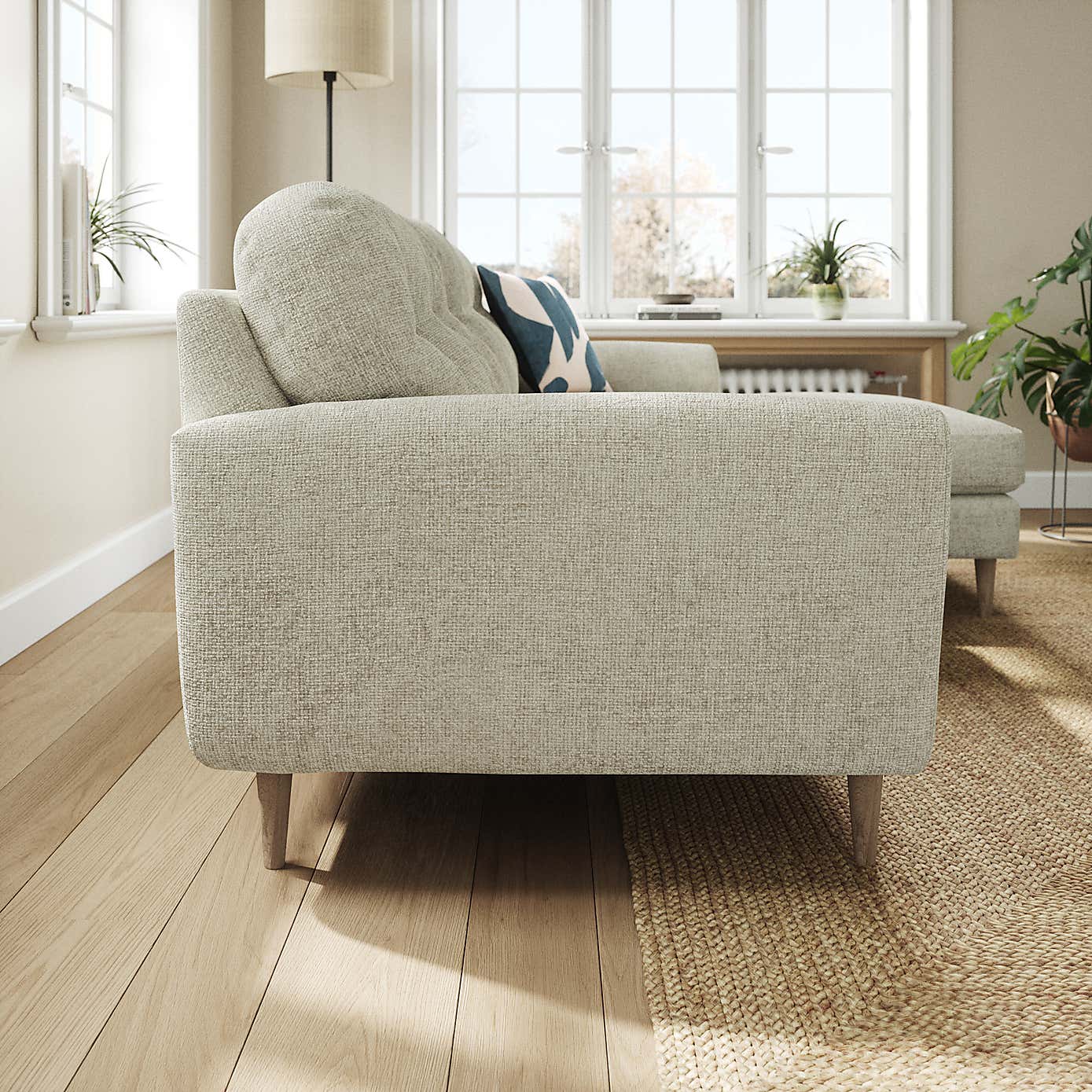 Sven Chunky Chenille Large Corner Chaise Sofa