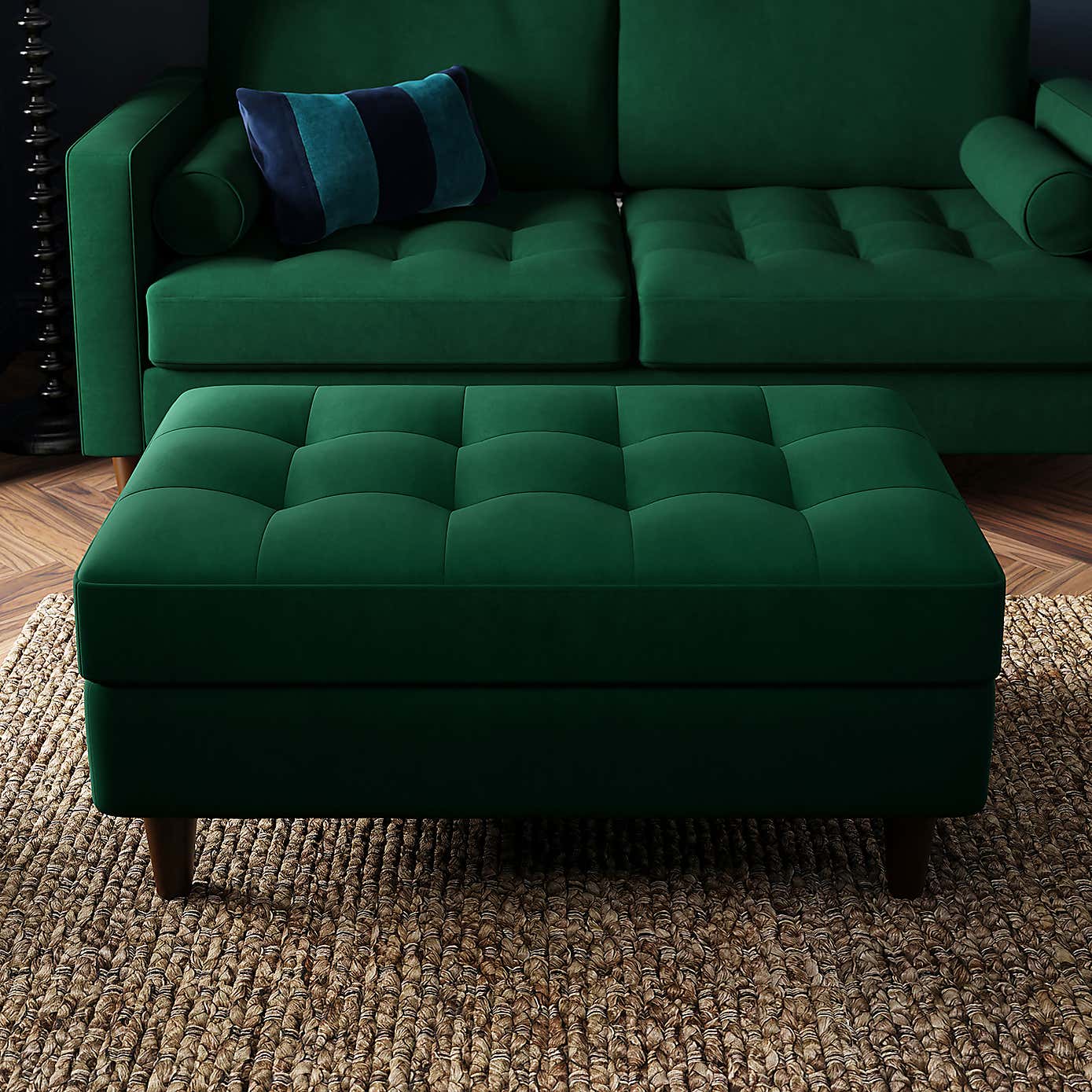 Zoe Velvet Storage Footstool