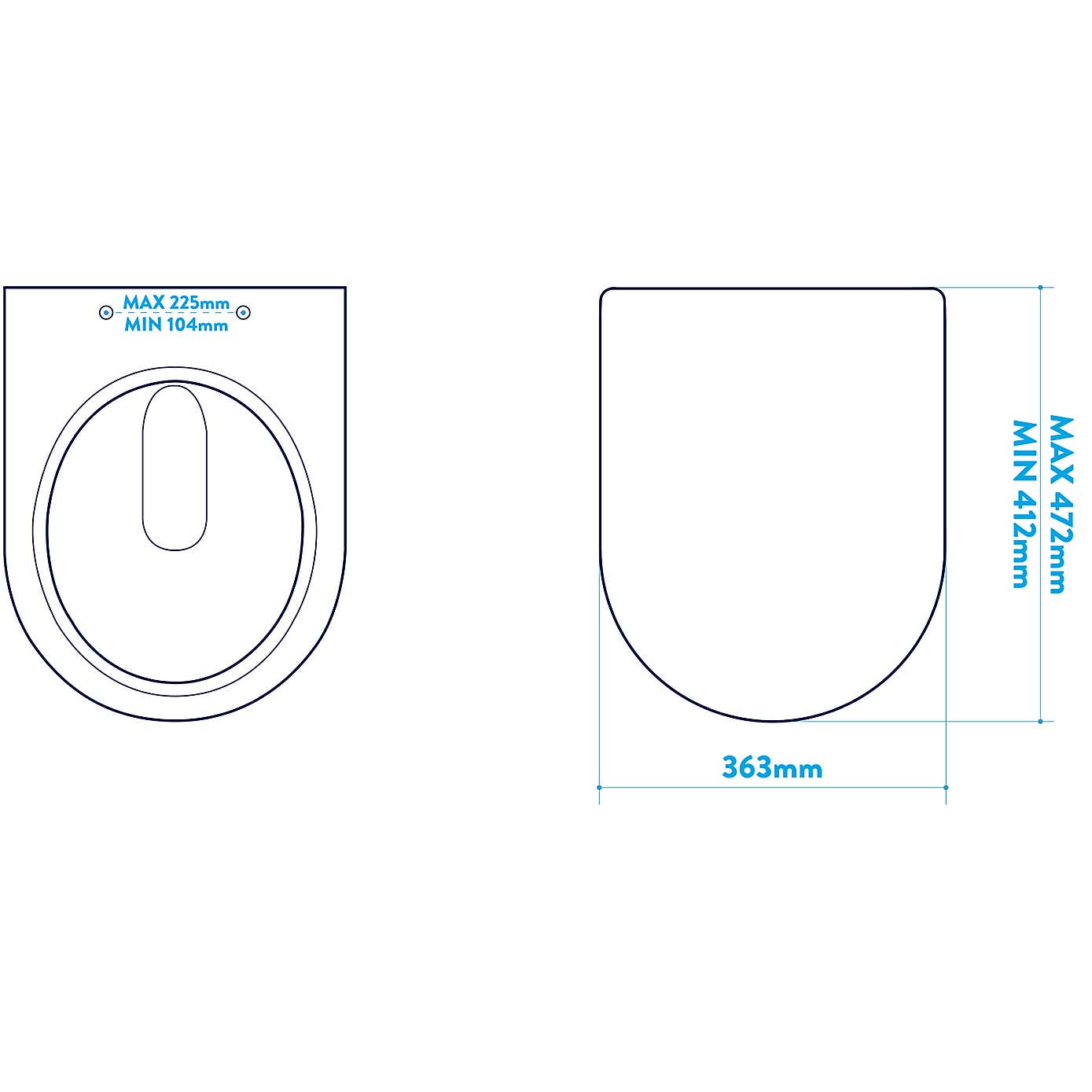 Croydex Telese White Stick-n-Lock D Shape Toilet Seat
