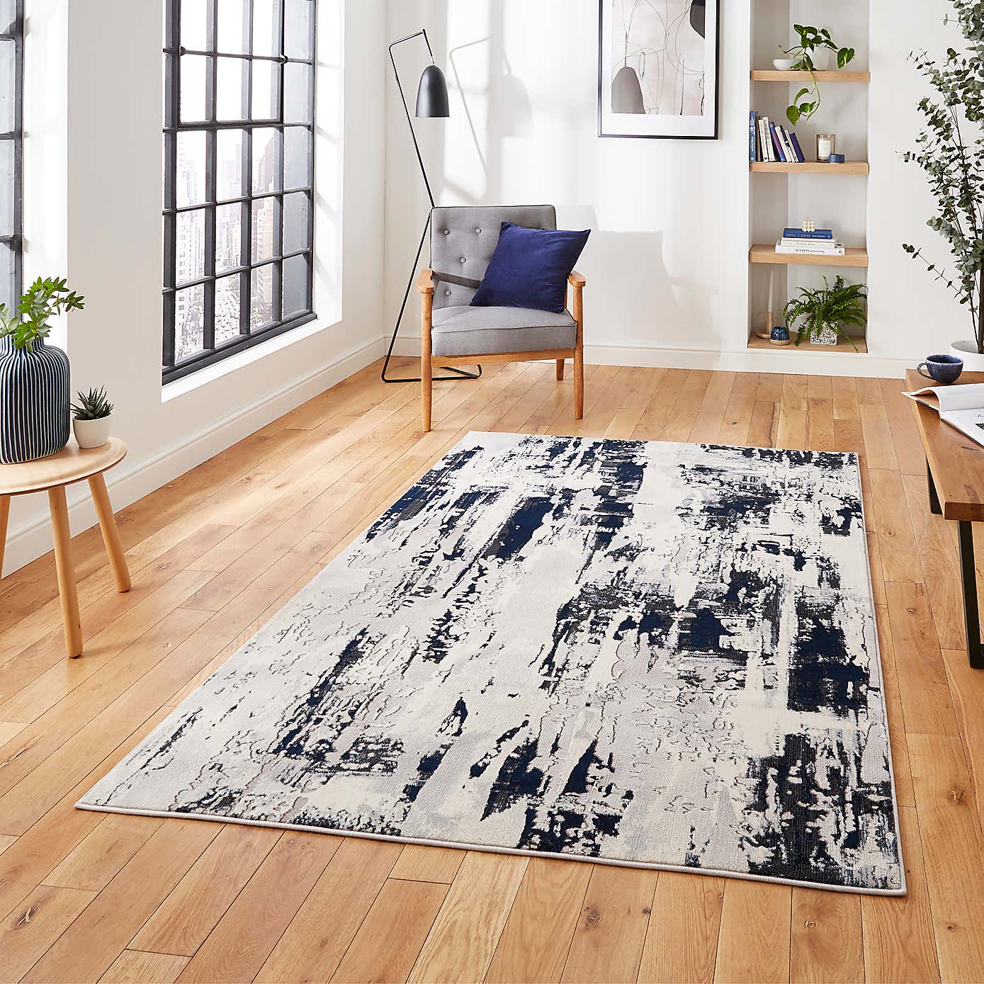Apollo Marble Effect Washable Rug