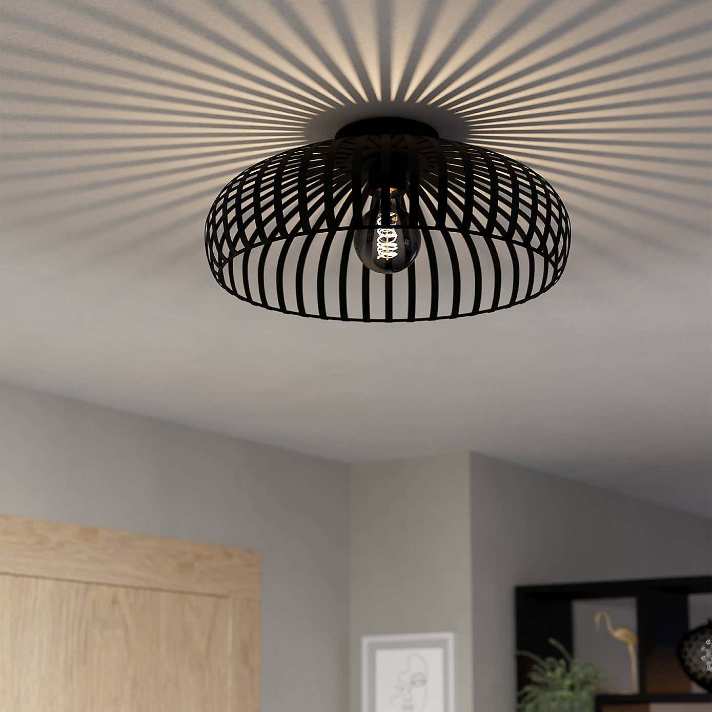 EGLO Mogano Flush Ceiling Light