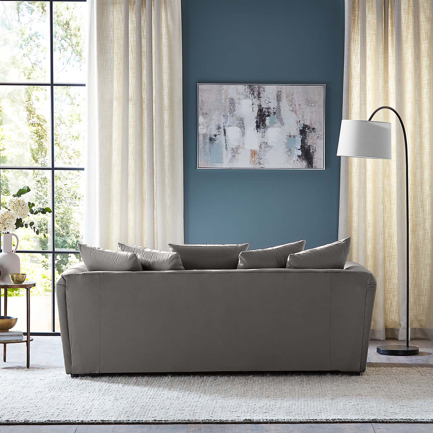 Blake Opulent Velvet Curved Quilted Arm 3 Seater Sofa