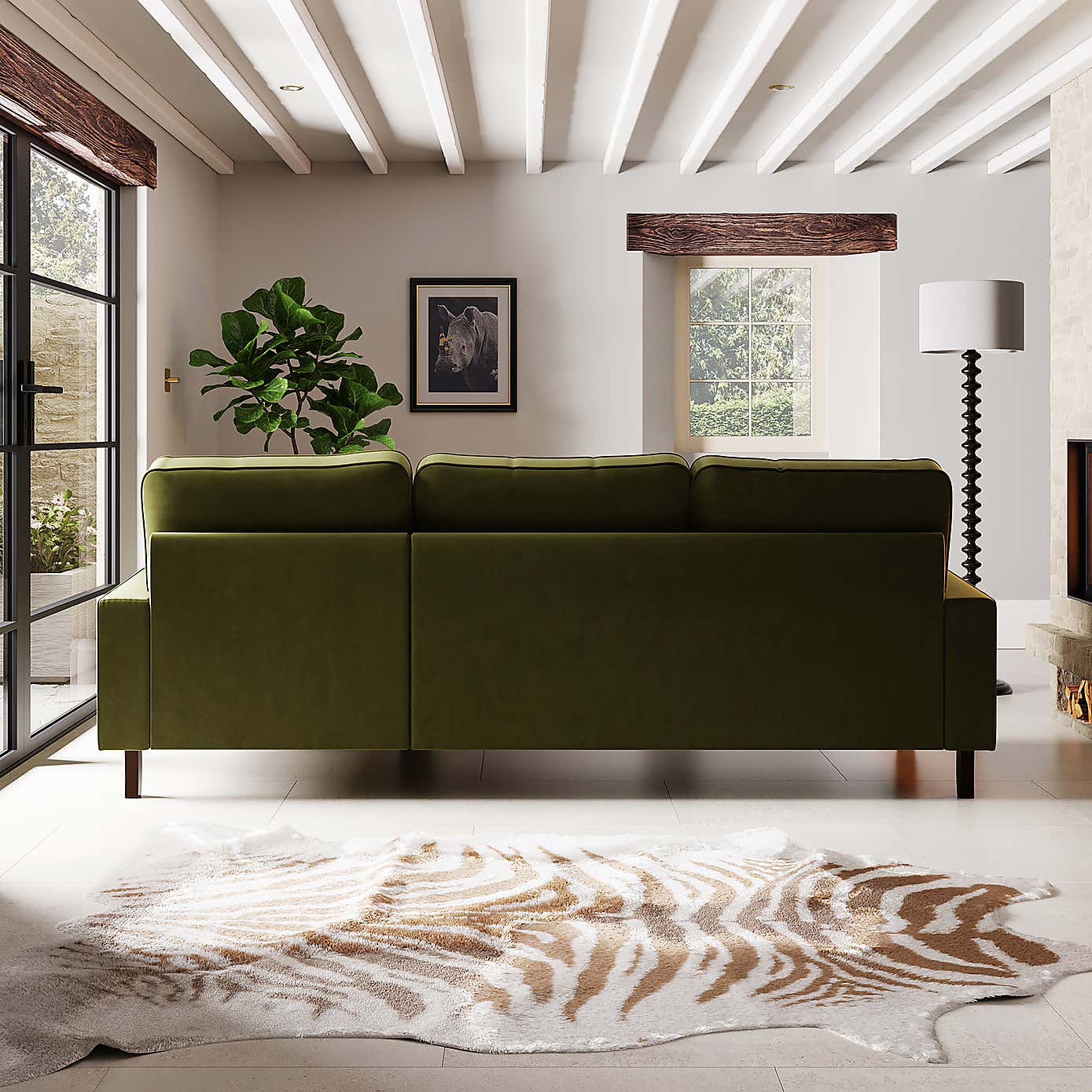 Beatrice Velvet Left Hand Corner Sofa