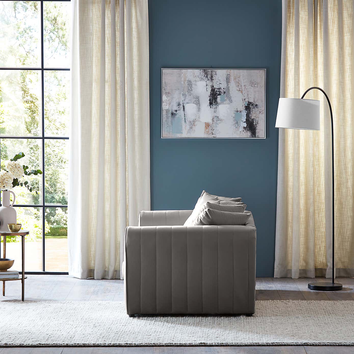 Blake Opulent Velvet Curved Quilted Arm 3 Seater Sofa