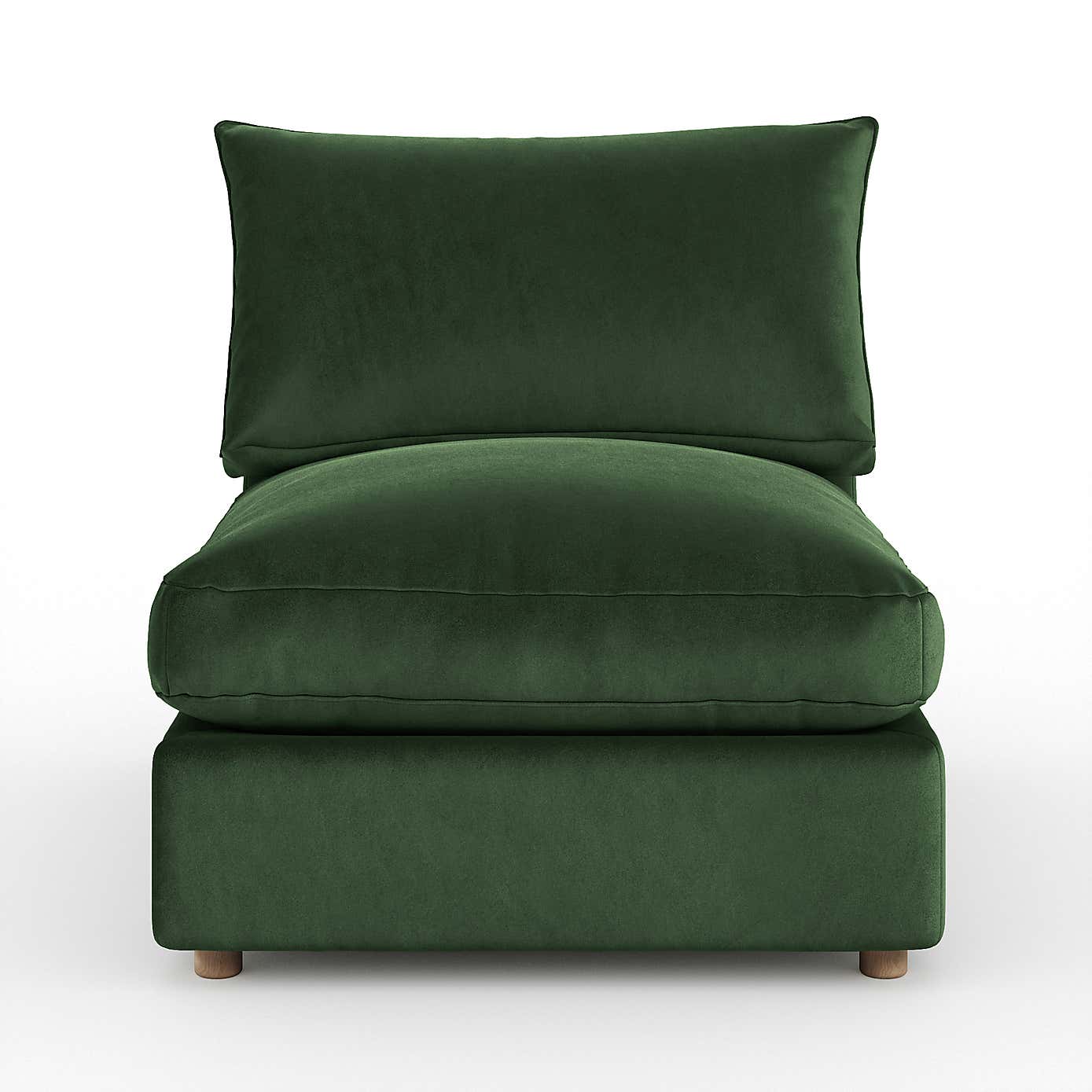 Full Circle Austin Cosy Velvet Modular Armless Sofa Piece