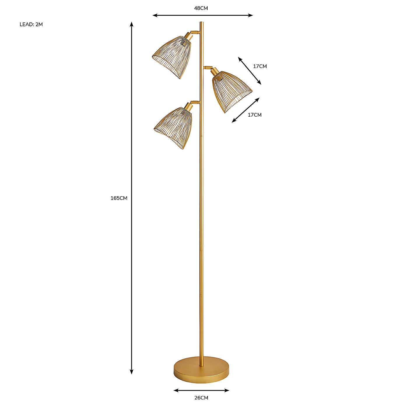 Elements Jaula 3 Light Floor Lamp
