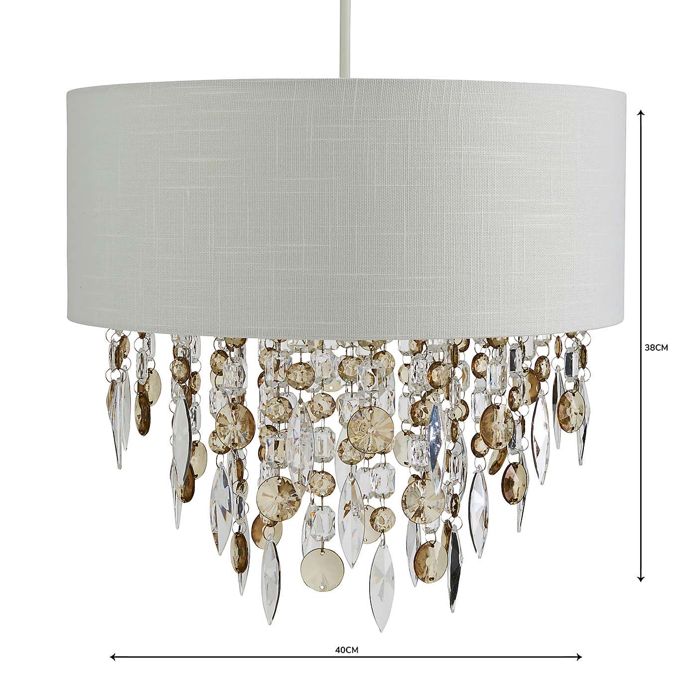 Mila Ivory Jewel Shade Easy Fit Pendant Shade