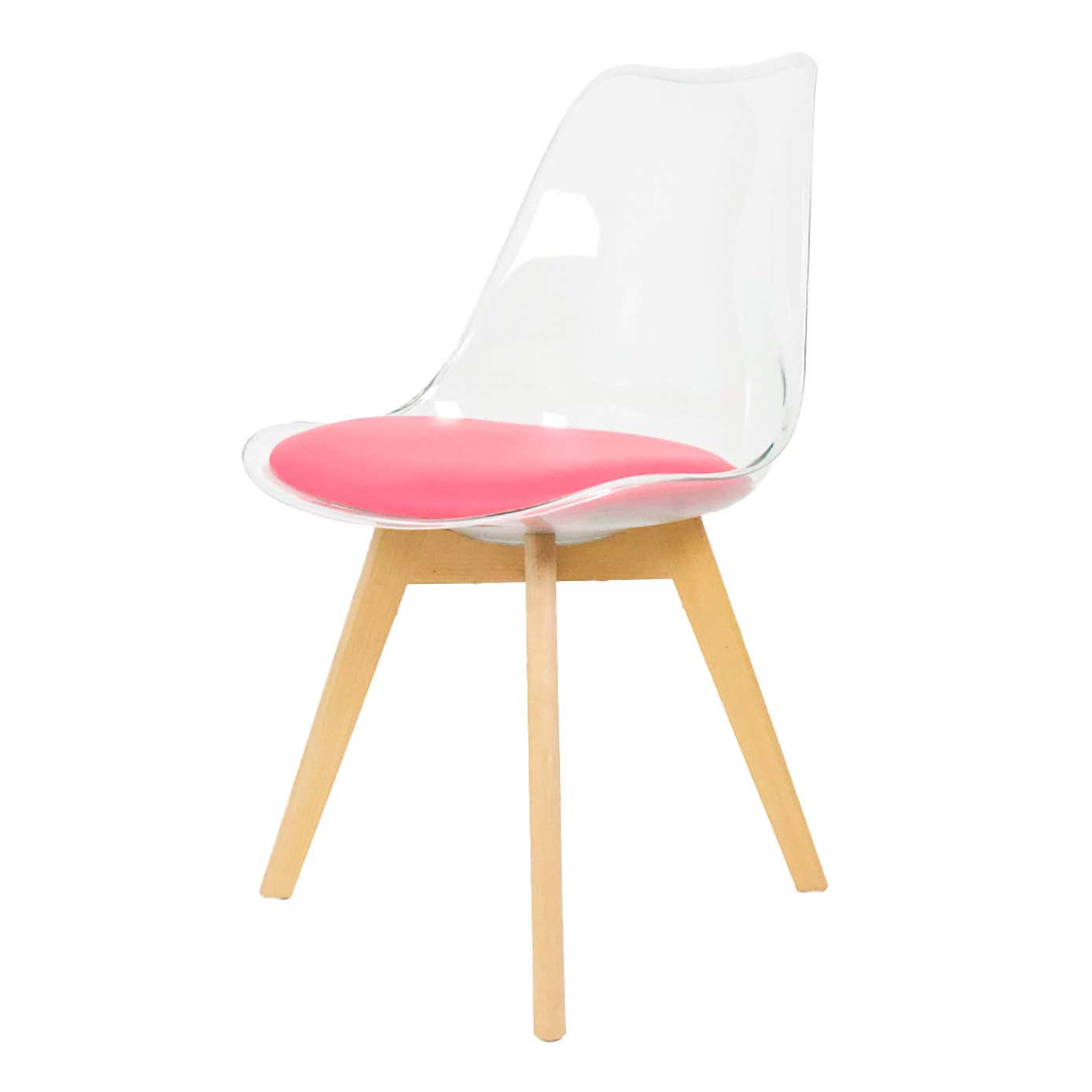 Fusion Living Soho Clear Plastic Dining Chair with Squared Legs