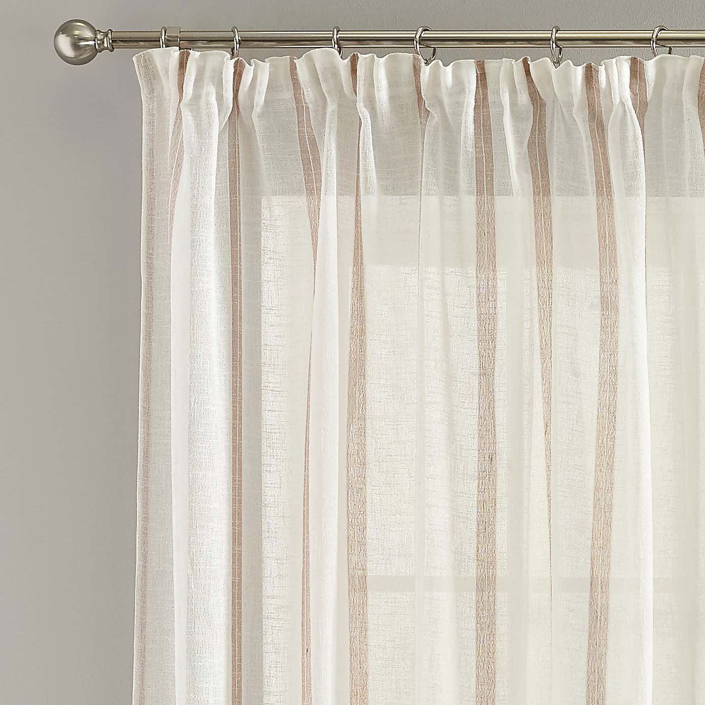 Boucle Stripe Tape Top Single Voile Panel