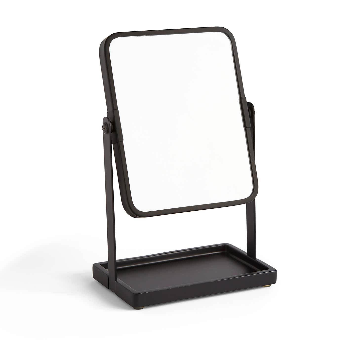 Freestanding Square Dressing Table Mirror with Tray