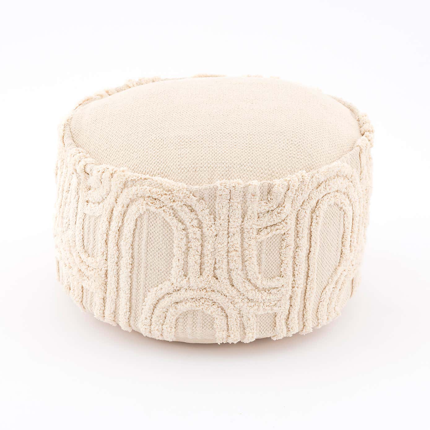 Curves Tufted Natural Pouffe