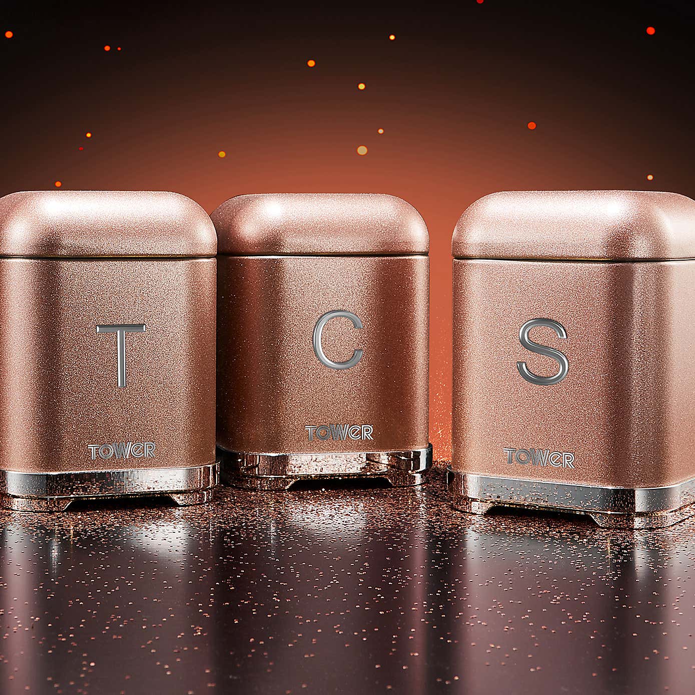 Glitz Blush Pink Set of 3 Canisters