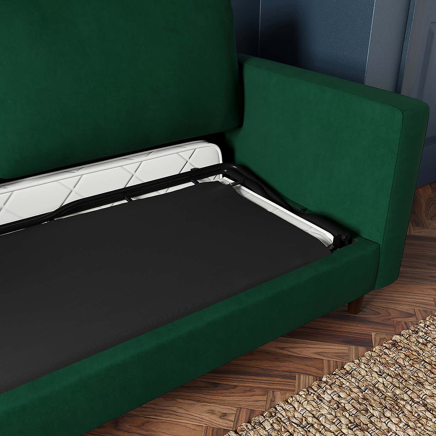 Zoe Velvet 3 Seater Double Sofa Bed