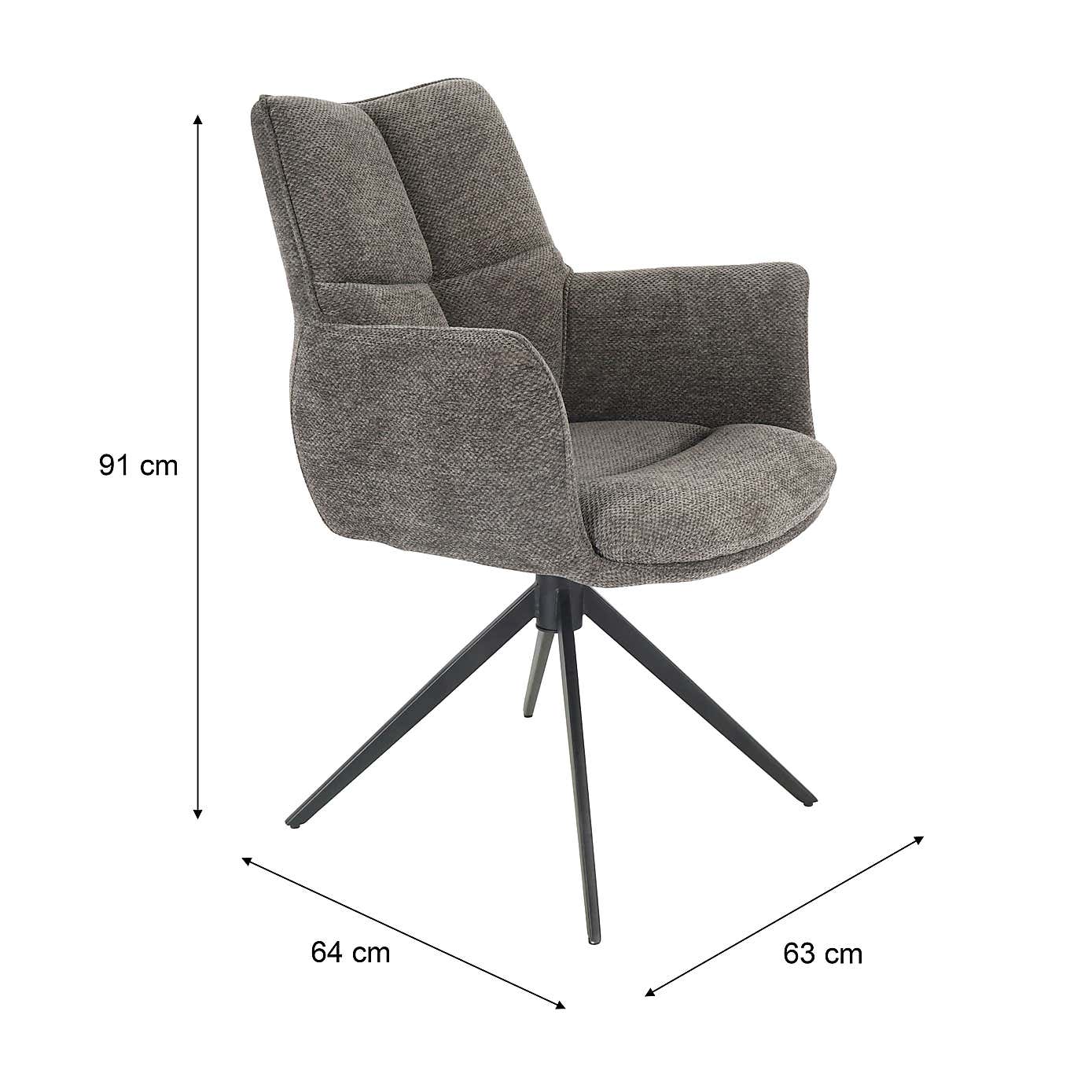 Indus Valley Camden Swivel Dining Chair, Chenille