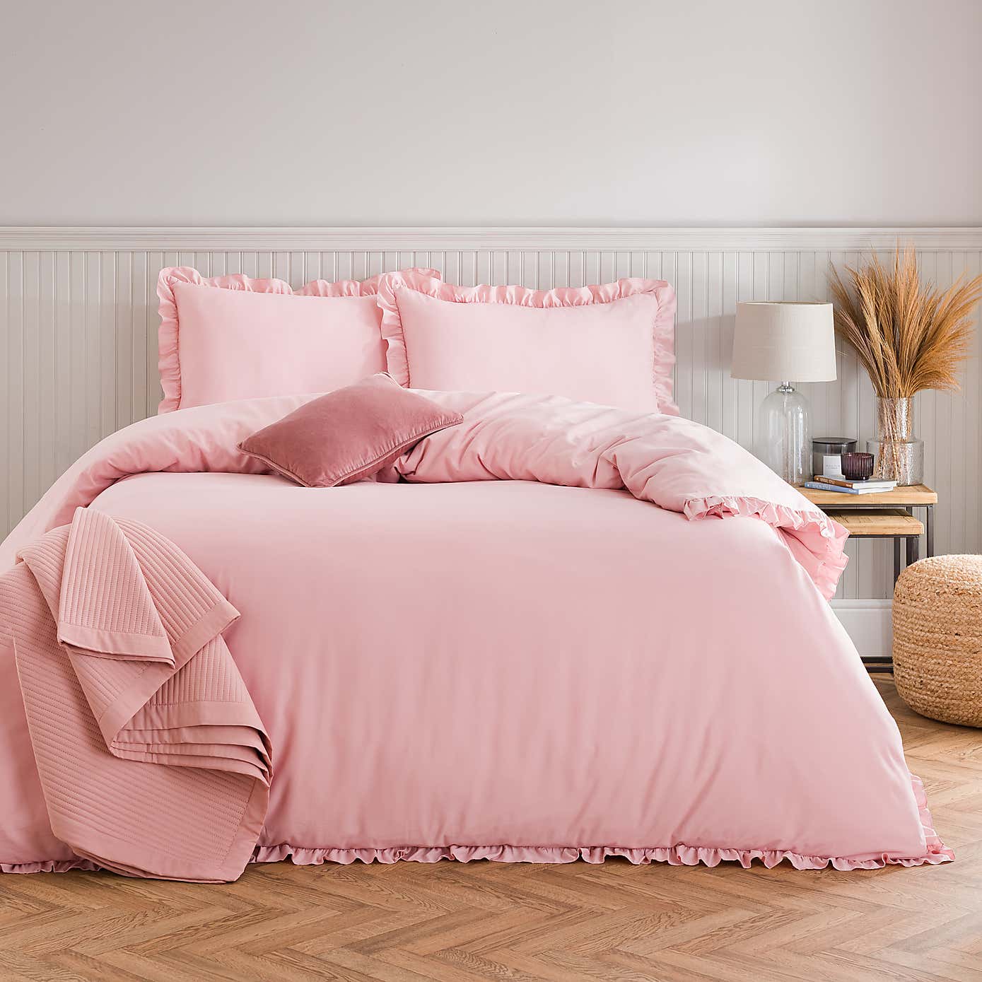 Briona Frilled Edge Duvet Cover & Pillowcase Set