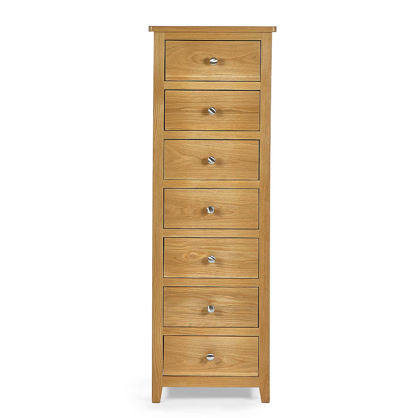 Jenkins 7 Drawer Narrow Chest, Oak