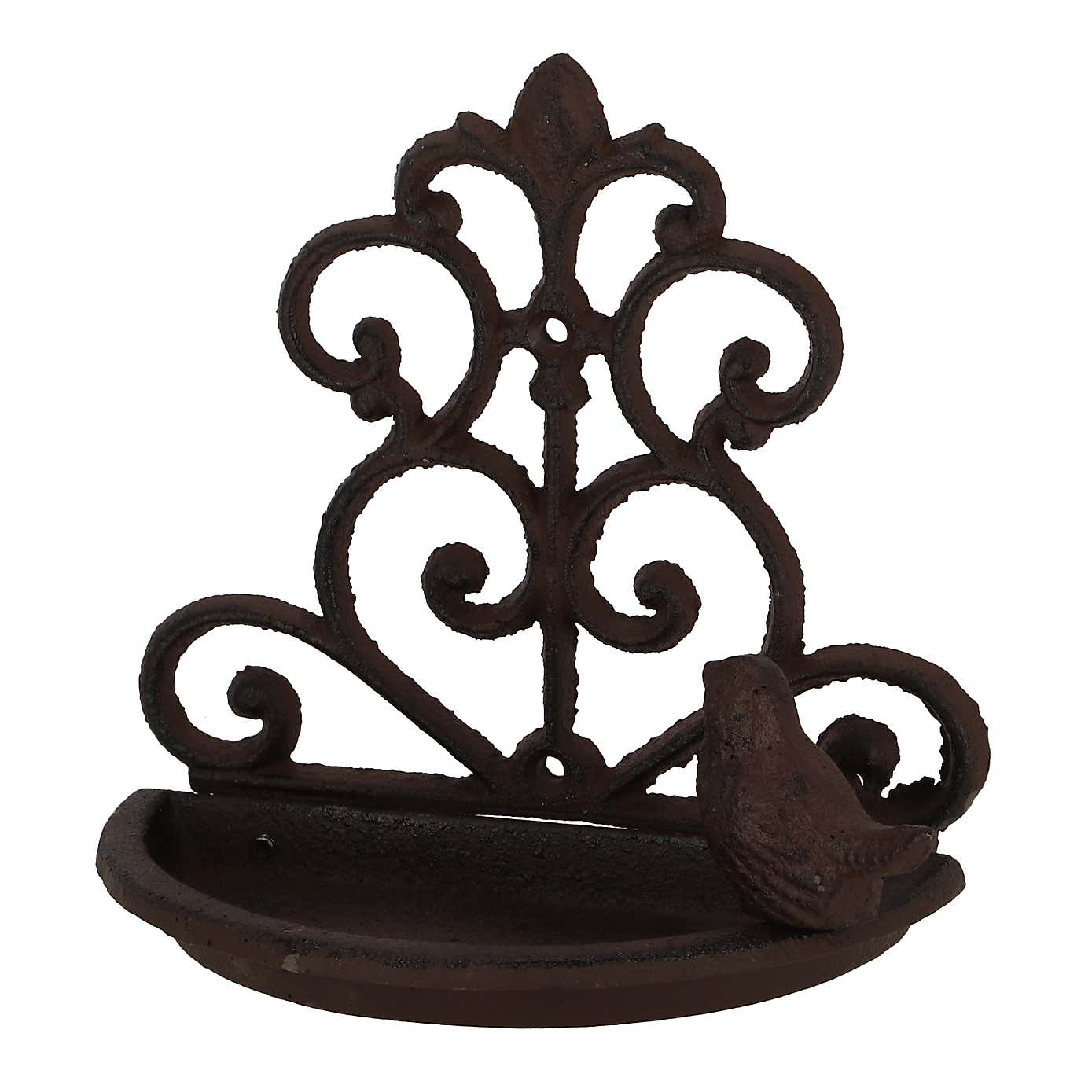 Fallen Fruits Cast Iron Wall Bird Feeder