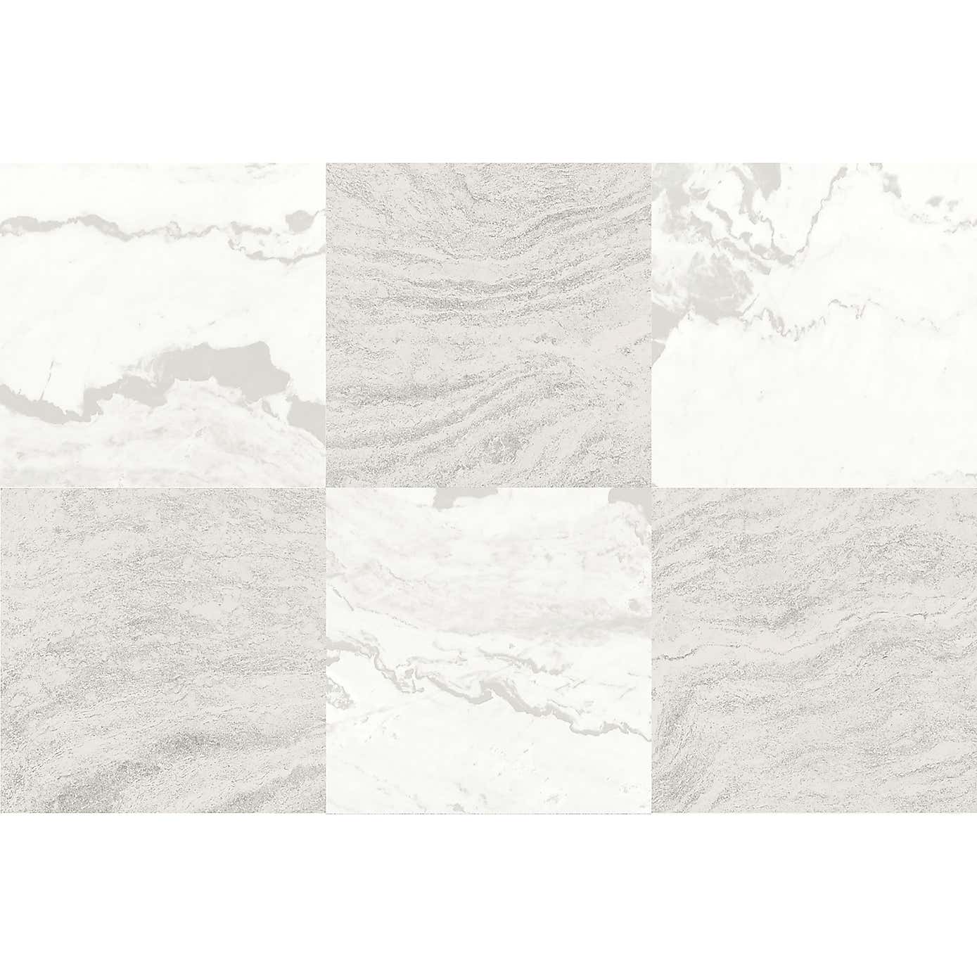 Bonneville Beige & White Peel and Stick Floor Tiles