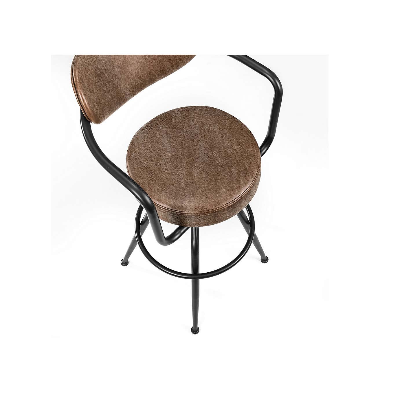 Barbican Bar Stool Brown Faux Leather