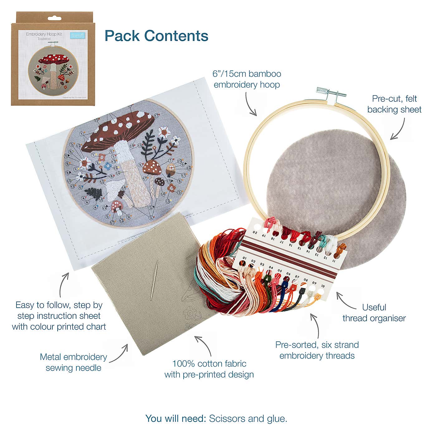 Embroidery Kit Toadstool