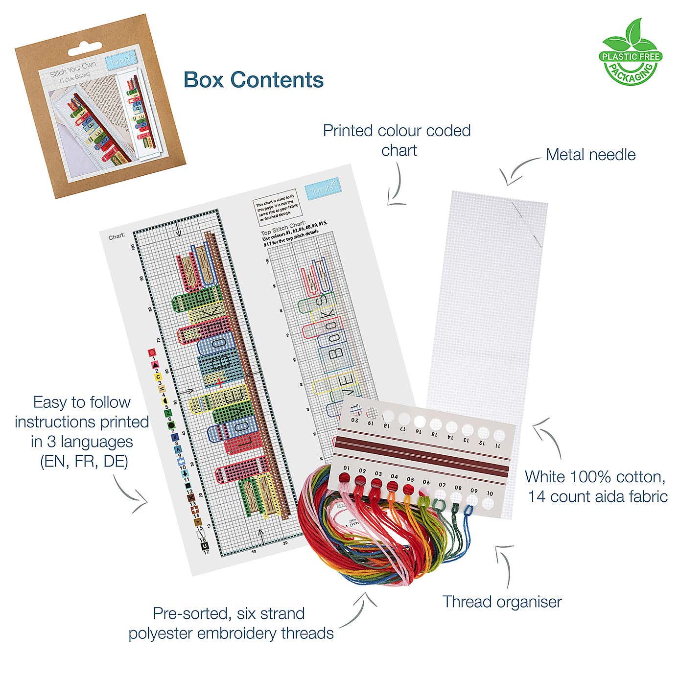 Cross Stitch Bookmark Large Books