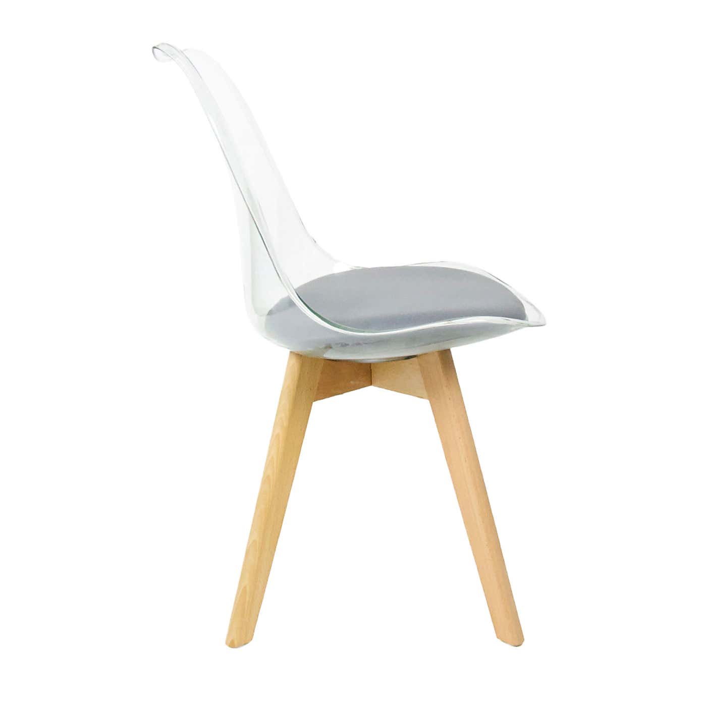 Fusion Living Soho Clear Plastic Dining Chair with Squared Legs