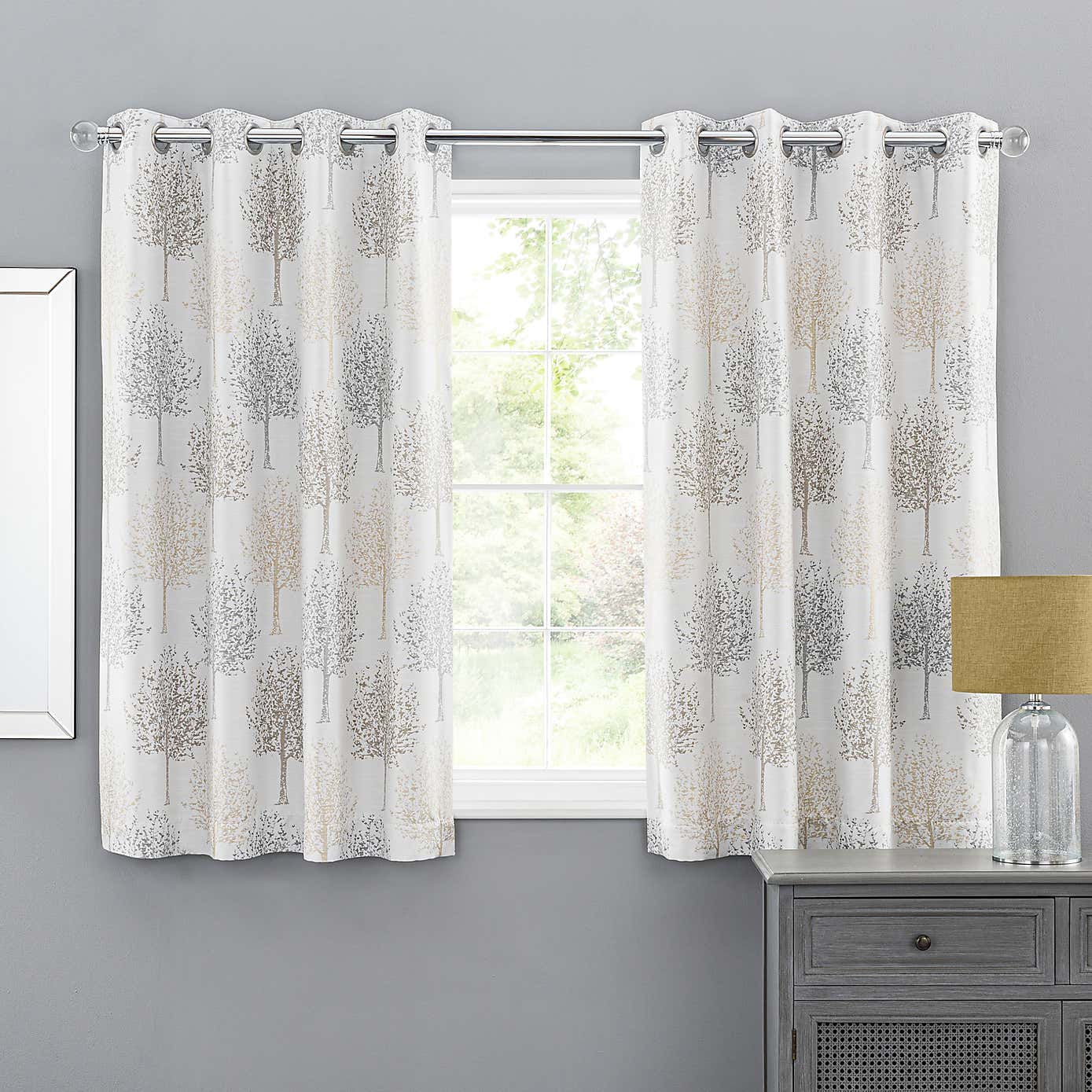 Jacquard Trees Eyelet Curtains