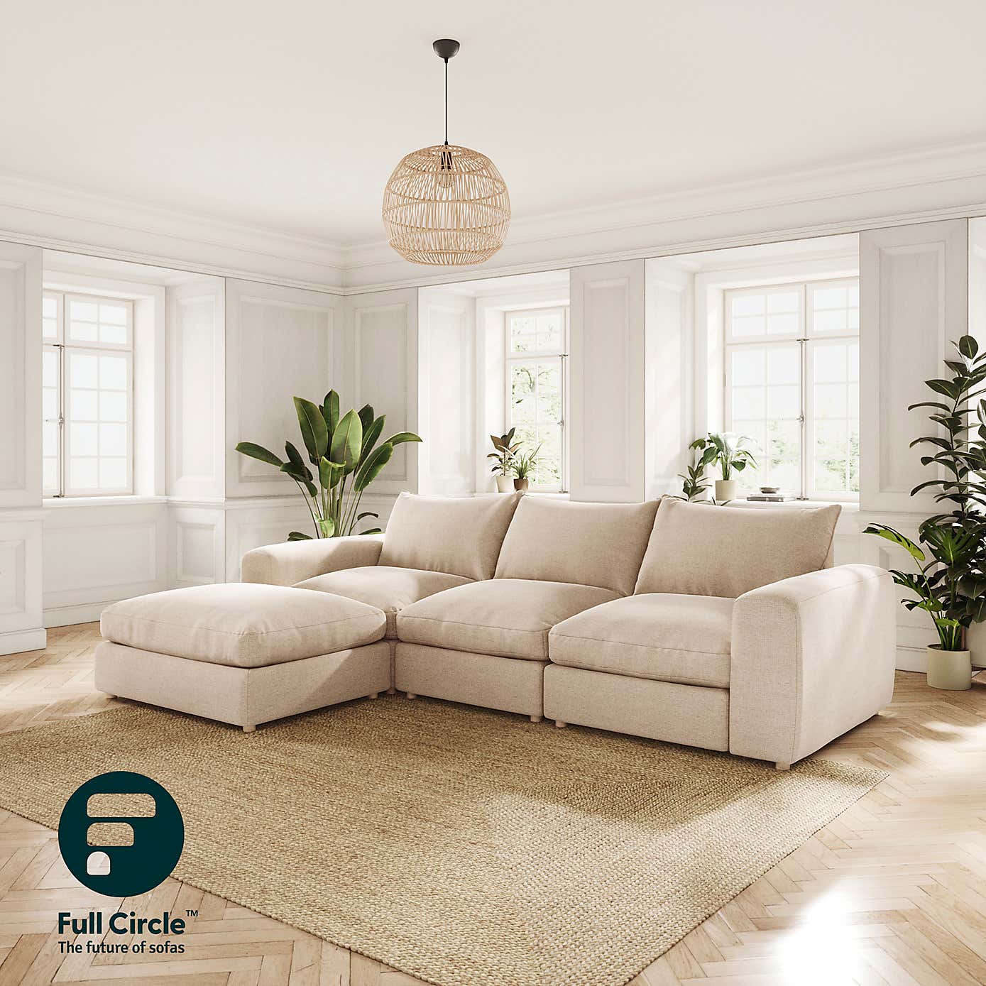 Austin Tonal Weave Left Hand Facing Corner Chaise, Natural