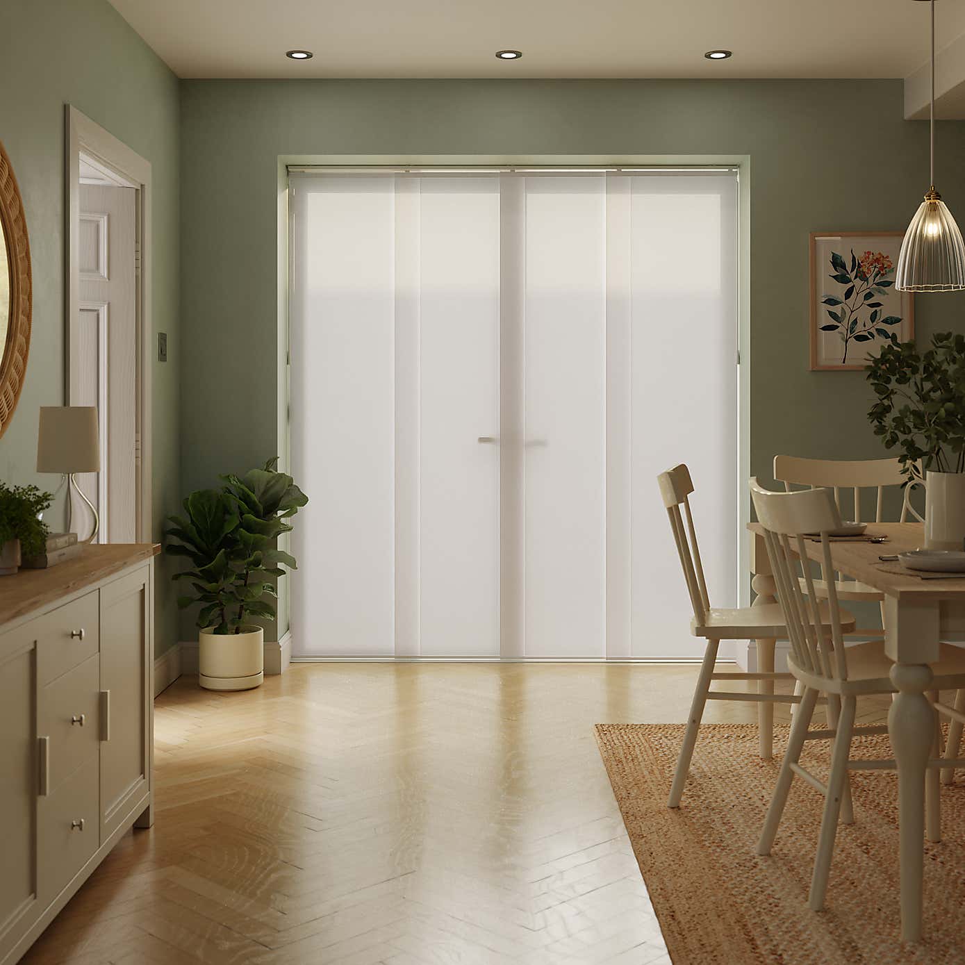 Textured White Panel Blind 210x244