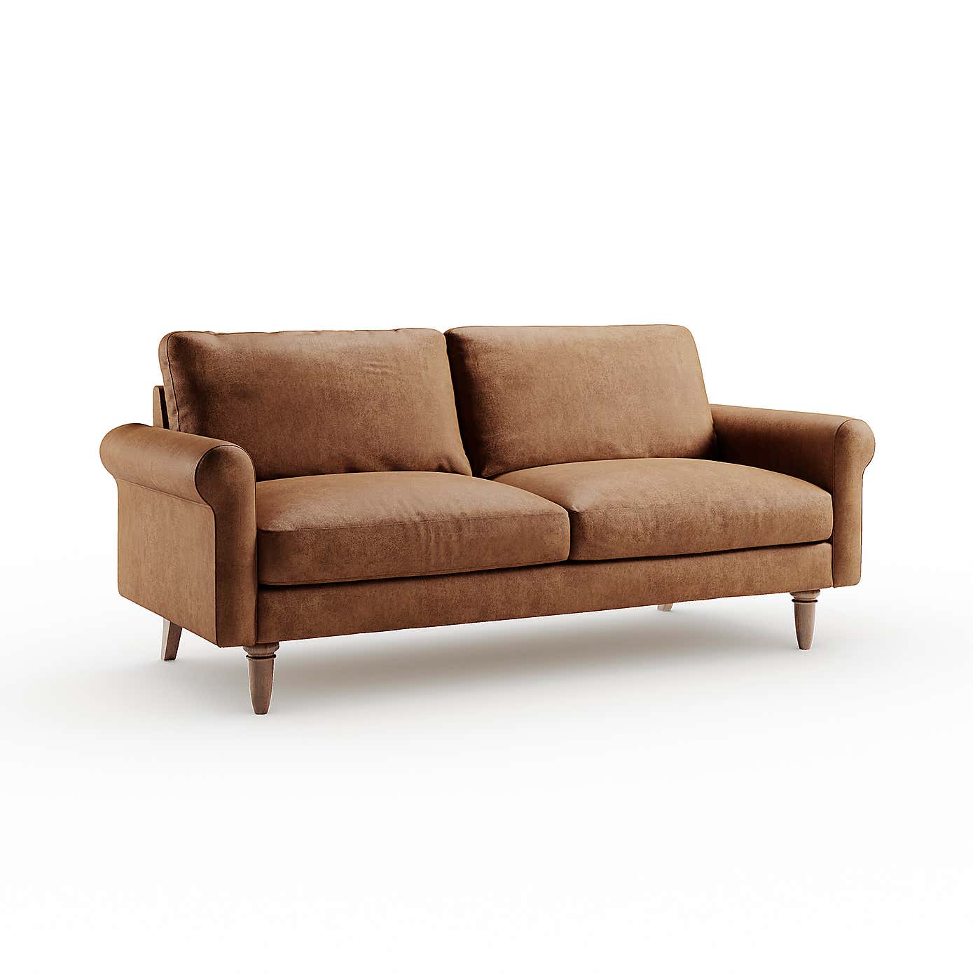 Maeve Compact Faux Leather 3 Seater Sofa