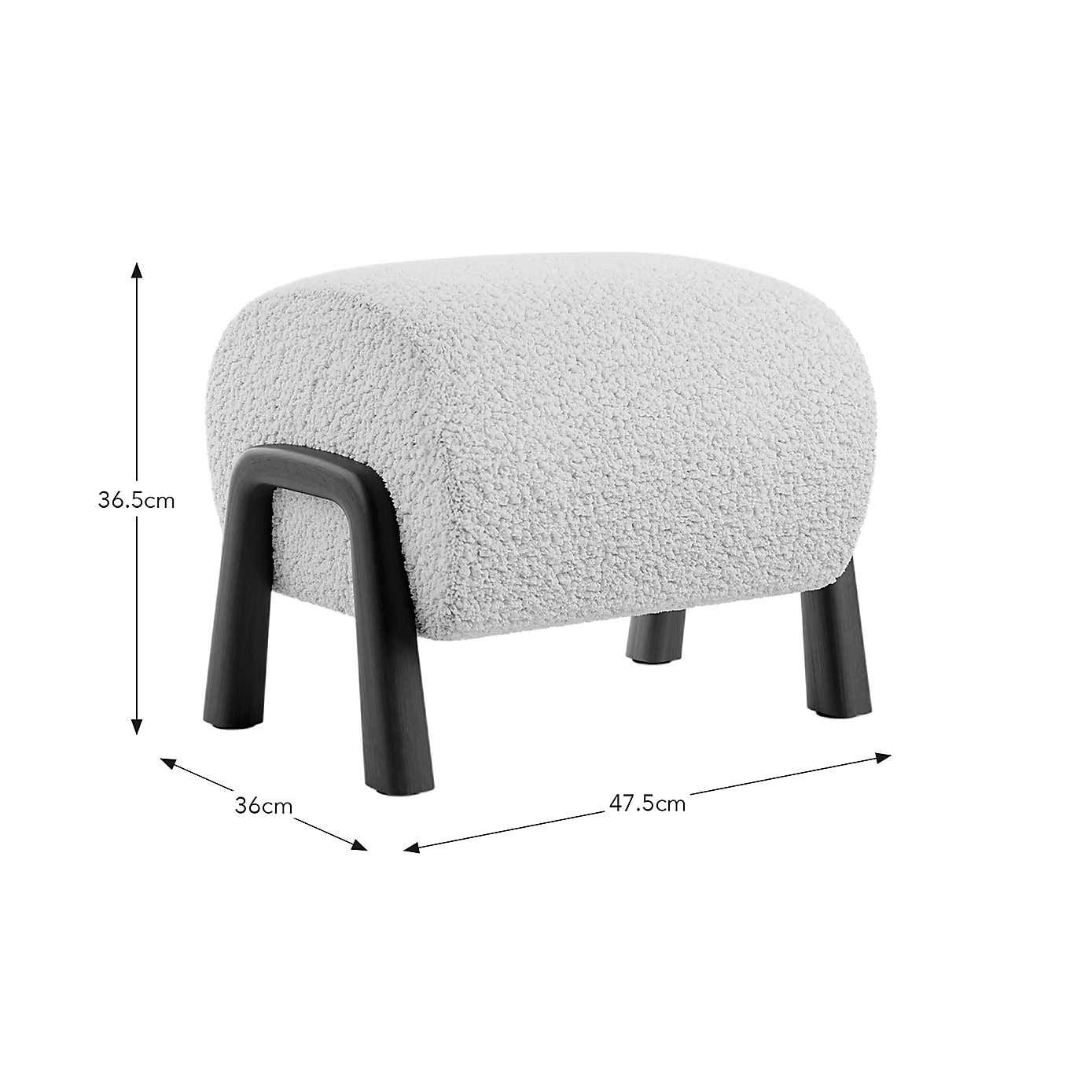 Curved Wooden Footstool, Borg
