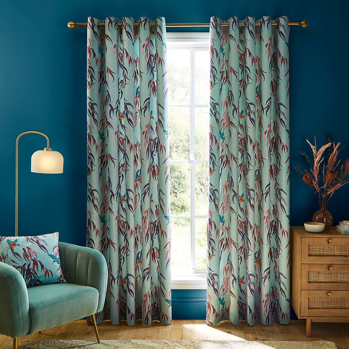 Natural History Museum Kingfisher Eyelet Curtains