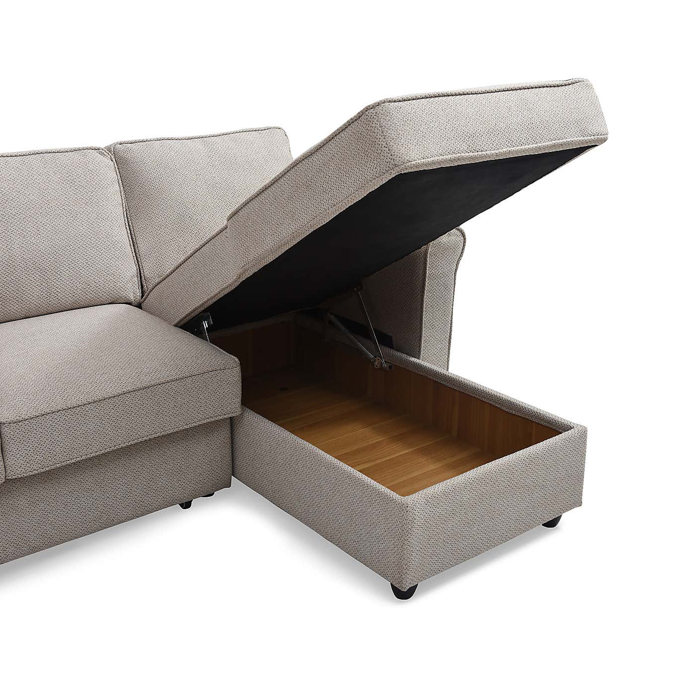 Kayden Fabric Traditional Scroll Arm Corner Sofa Bed