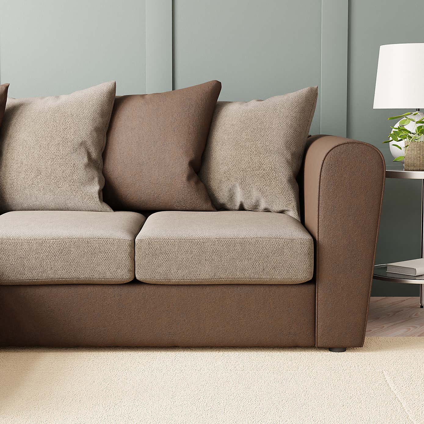 Blake Soft Faux Leather Combo Corner Sofa