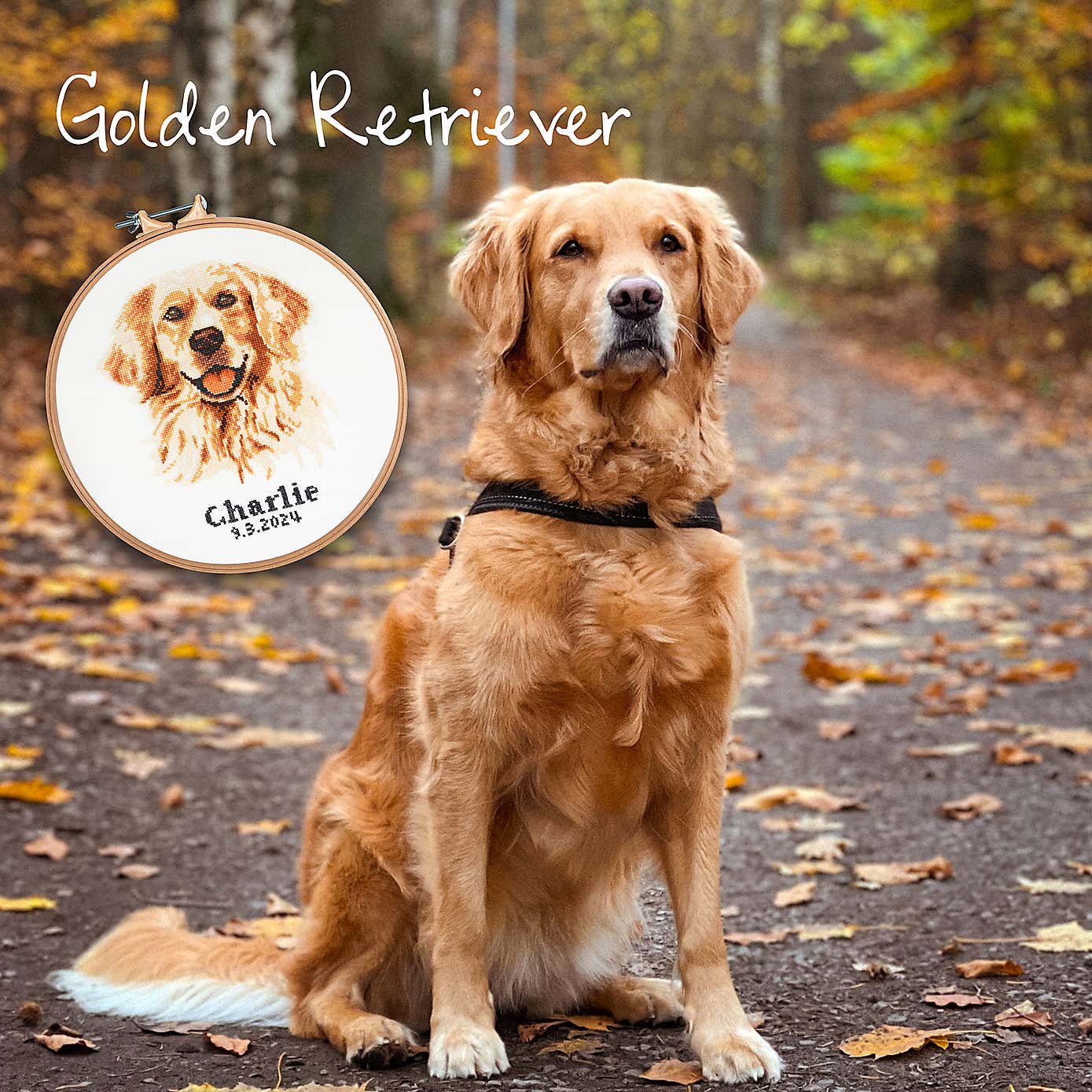 Cross Stitch Golden Retriever