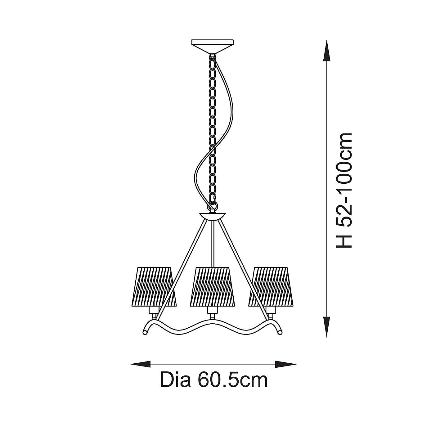 Vogue Priya Boho 3 Light Adjustable Pendant Light