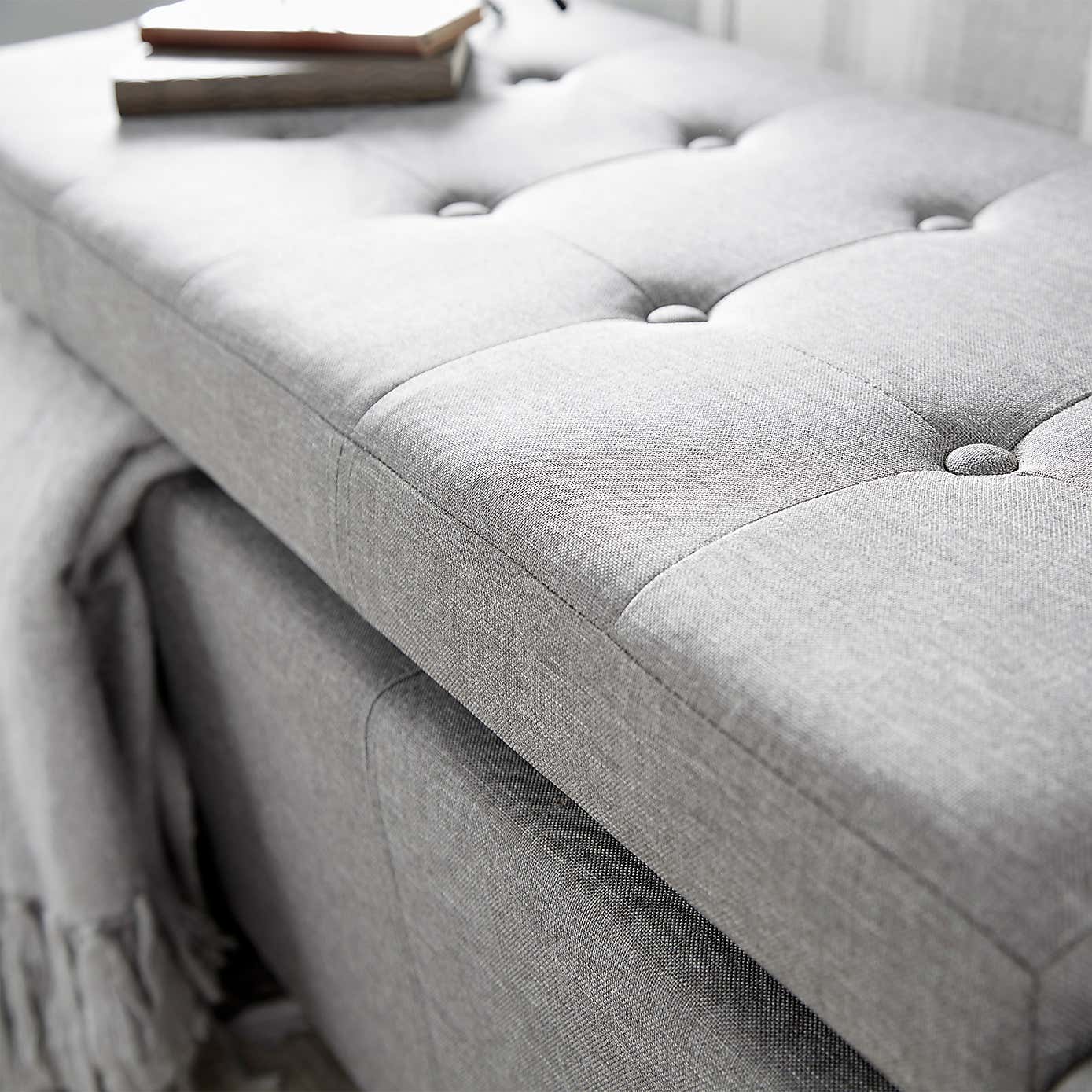 Verona Upholstered Ottoman in Grey