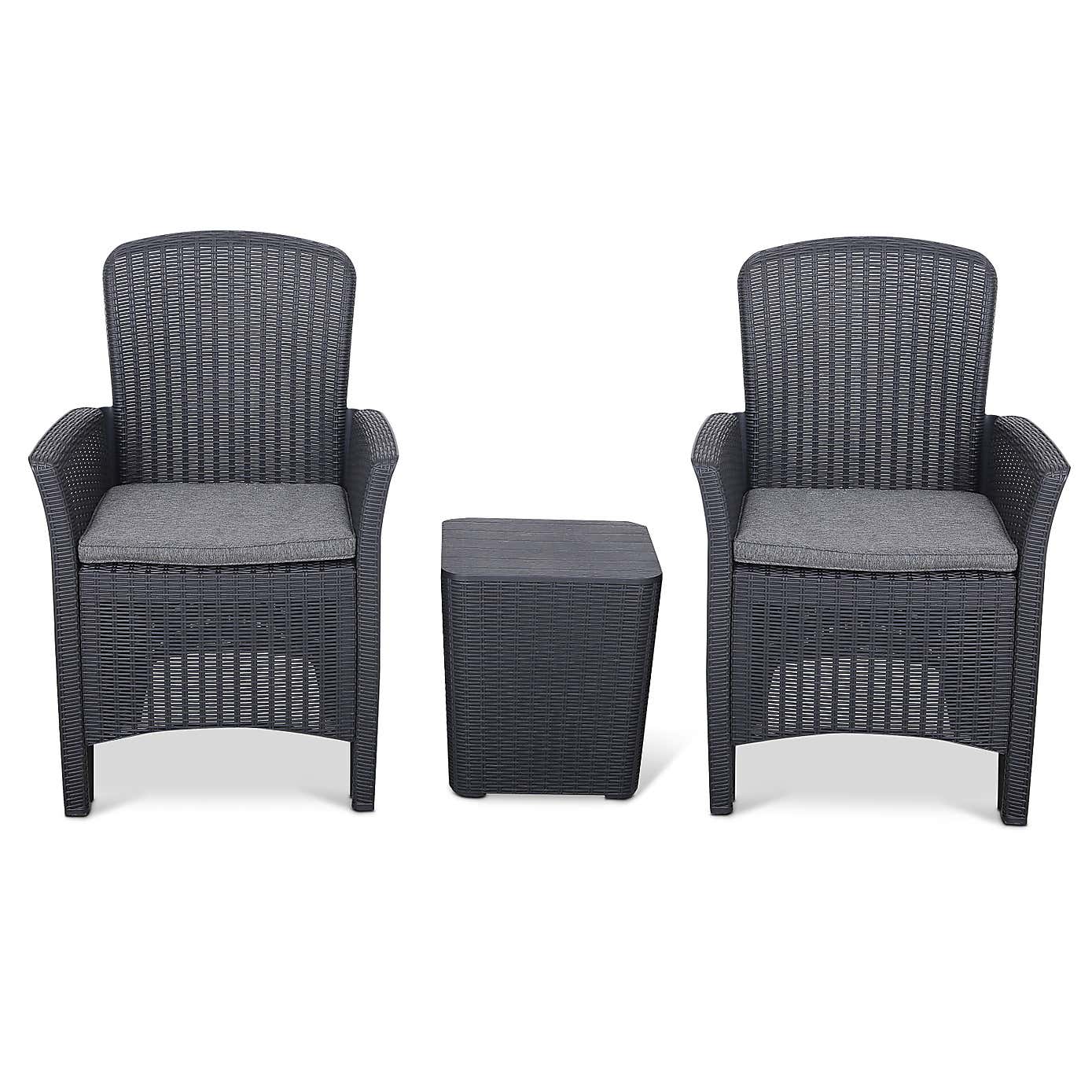 Faro 2 Seater Black Bistro Set