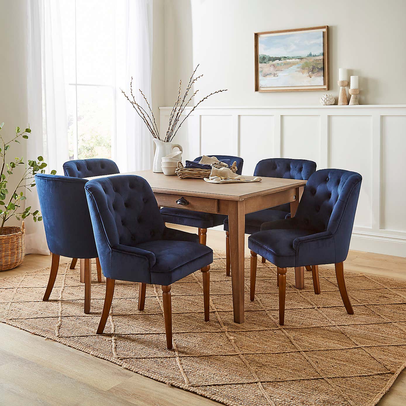 Beatrice Button Back Dining Chair, Velvet